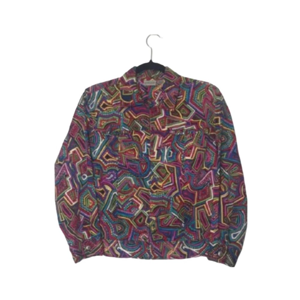 Chicos Abstract Geometric Pattern Multi-Color Jac… - image 1